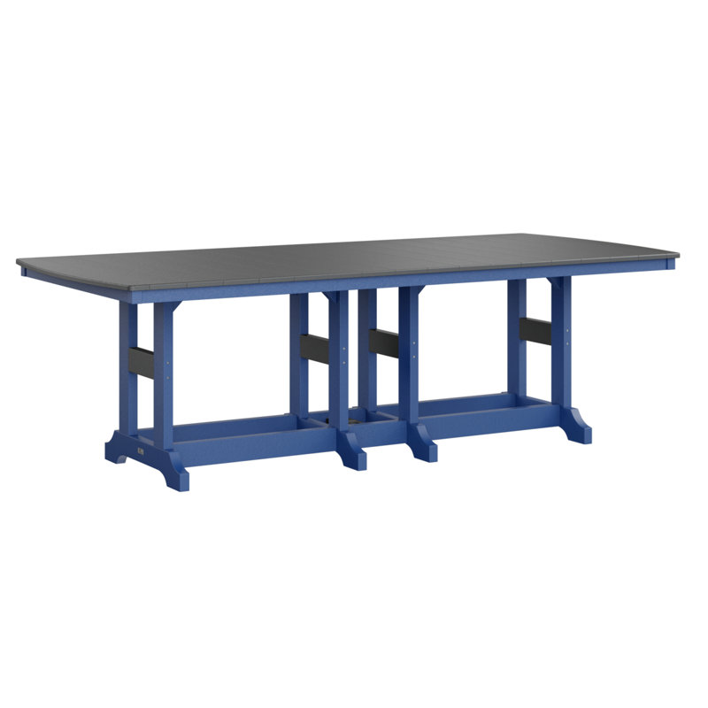 Table de salle à manger rectangulaire 96 po Berlin Gardens Garden Classic, Noir, Bleu pacifique
