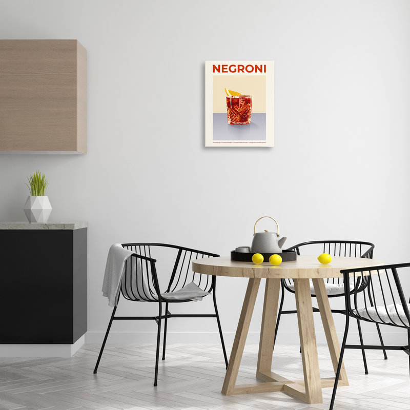 Toile cocktail classique Negroni, design par Victoria Barnes, H 20 po x l 16 po