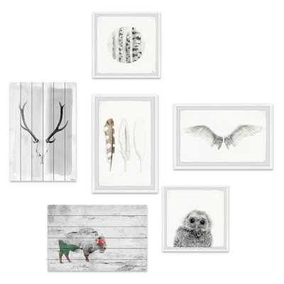 Feathers Of The Forest Hexaptych by Marmont Hill - 6 Piece Gallery Wall Set