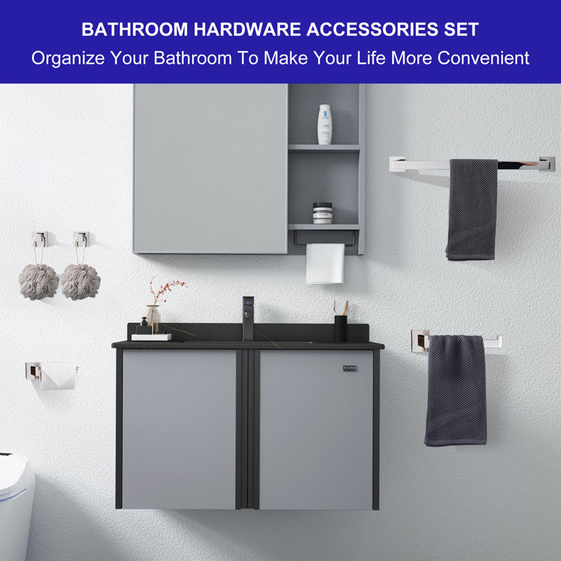 5 - Piece Bathroom Hardware Set, Chrome