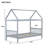 Twin House Bed With  Solid Rubber Wood-396545434