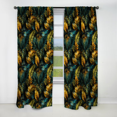 Mirage Radiance Tropical Pattern II - Floral Curtain - Blackout Floral Curtain - 1 Panels