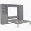 Lit escamotable Murphy avec placard, tiroirs et tablettes-1428437554