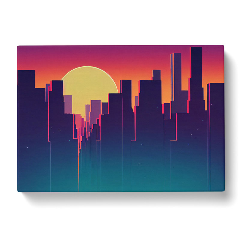 Fierce Skyscraper Skyline - Wrapped Canvas, 35cm H x 50cm W x 3cm D