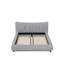 Très grand lit plateforme tapissier de très grande taille avec coussin amovible et structure en bois massif, convenant à plusieurs hauteurs de matelas-784715455