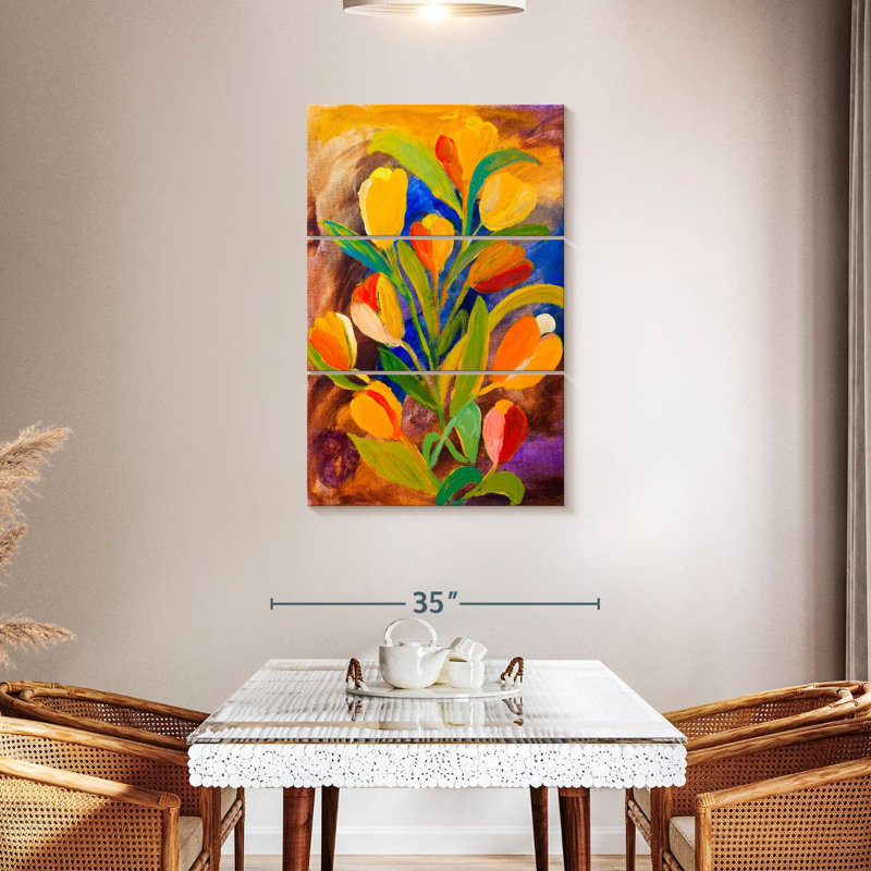 Avery gracieuses fleurs abstraites, H 45 po x l 28 po