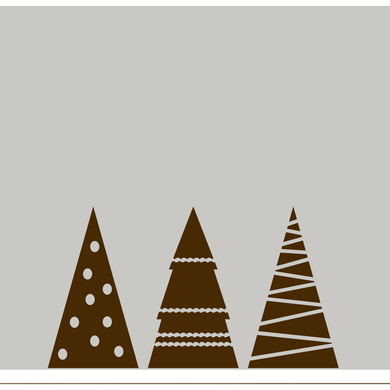 Décalcomanie murale ensemble d’arbre de noël Betancourt, Brun chocolat