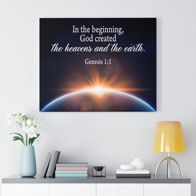 The Beginning Genesis 1:1-2 1 Piece Wrapped Canvas Wall Art
