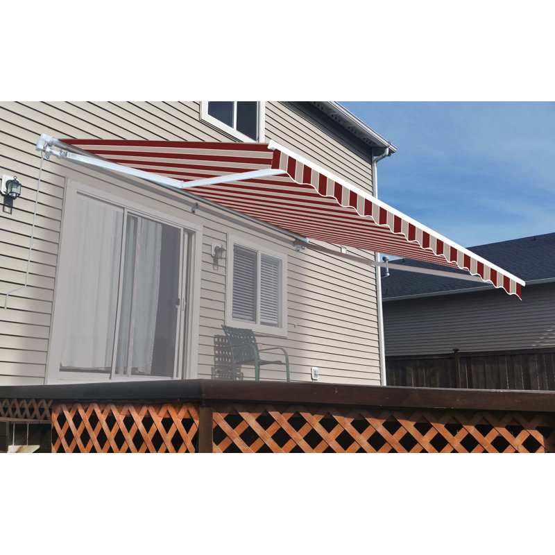 Tissu de remplacement pour auvent rétractable ALEKO, Multi-rayures rouges, l 16 pi x P 10 pi