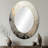 Grey Beige Meditative Movement I - Gray Oval Wall Mirror Decor-1848451519
