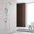 Wall Mounted Rain Shower Head Set With Height Adjustable Handheld Shower-120984846