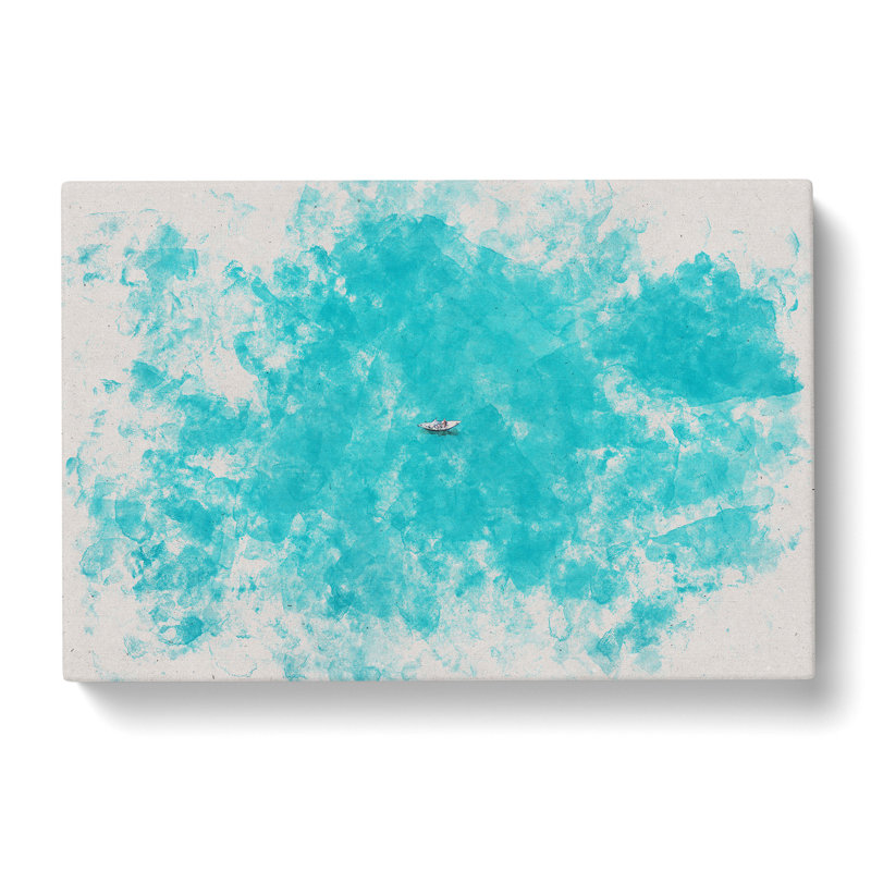 Coasting Boat Watercolour - Wrapped Canvas Print, 60cm H x 91cm W x 3cm D