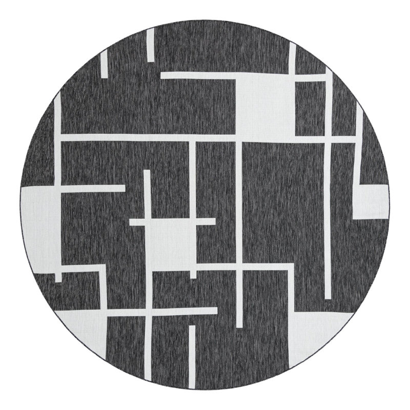 Geometric Indoor / Outdoor Rug, Round 10'