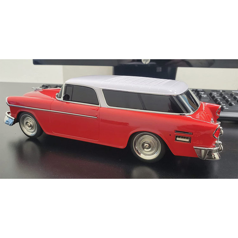 Retro Red 1955 Car Bluetooth Speaker with USB and AUX