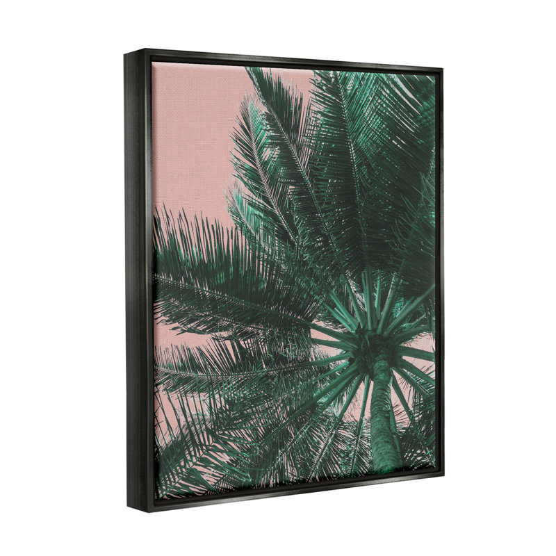 «Summer Overhead Palm Tree», art de la giclée encadrée par Lil 'Rue, Cadre flottant noir de jais