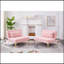 Canapé-lit de 71 po avec futon convertible avec pieds en métal doré (rose)