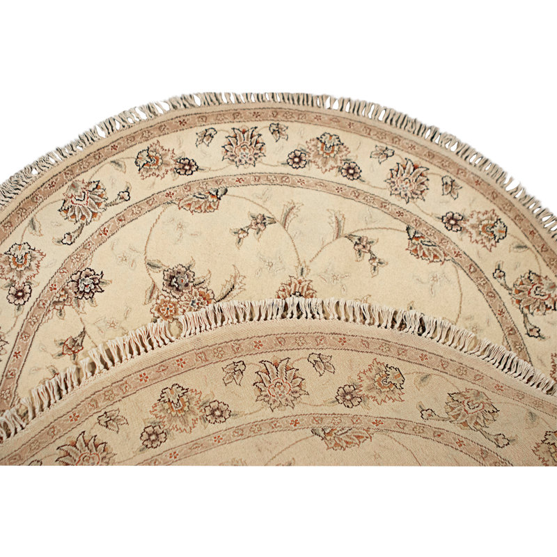 High-Quality Hand-Knotted Ivory Area Rug