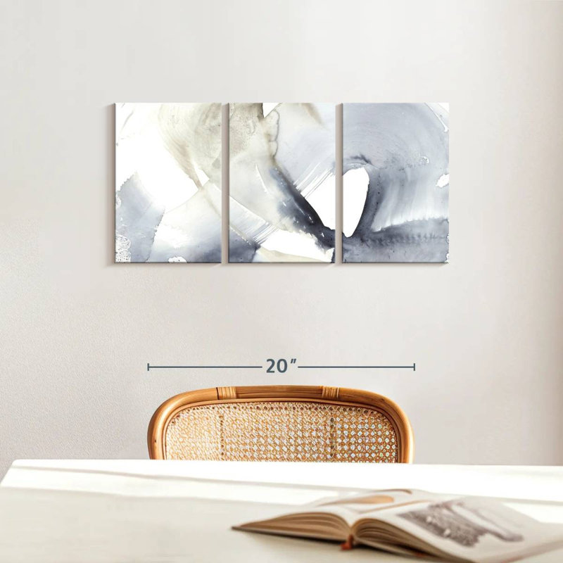 Wave Break II - ensemble de 3 toiles tendues, H 12 po x l 26 po x P 1 po