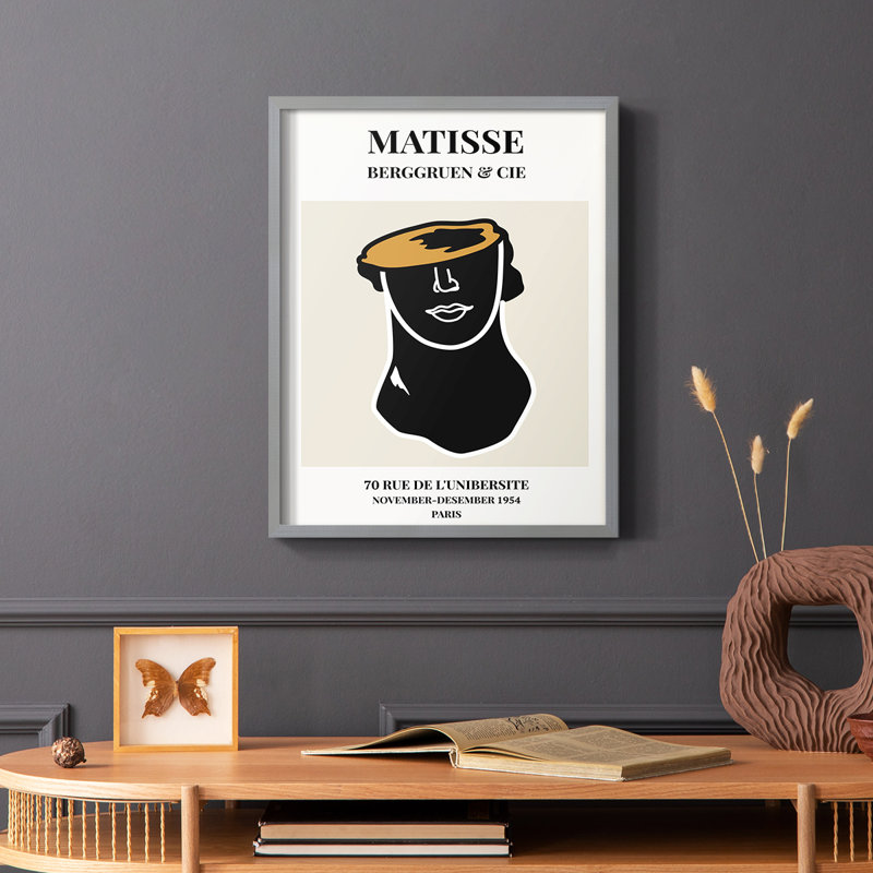 Matisse Cxxxi, reproduction encadrée - bois massif, Gris, H 10 po x l 8 po