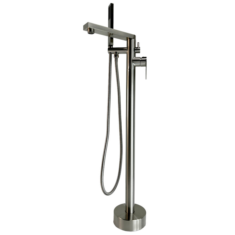 Robinet de baignoire autoportant avec douche à main Venus - Nickel brossé, Nickel brossé, Standard