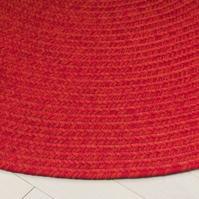 Tapis d'intérieur / extérieur tissé à la main Performance de couleur unie Graddy, Rond 4 pi
