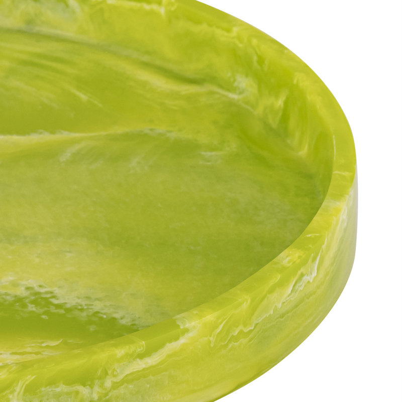 Plateau rond en résine Lg Green, Vert