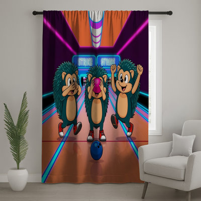 Caricature de rideaux de quilles Hedgehogs Bowling