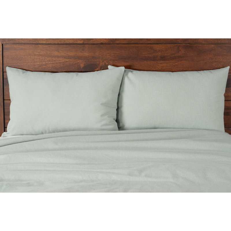 Smithsonian Redeem Stripe Eco-friendly Duvet Cover & Insert Set, Full Dvet Cover & Insert + 2 Standard Shams, Sky Blue