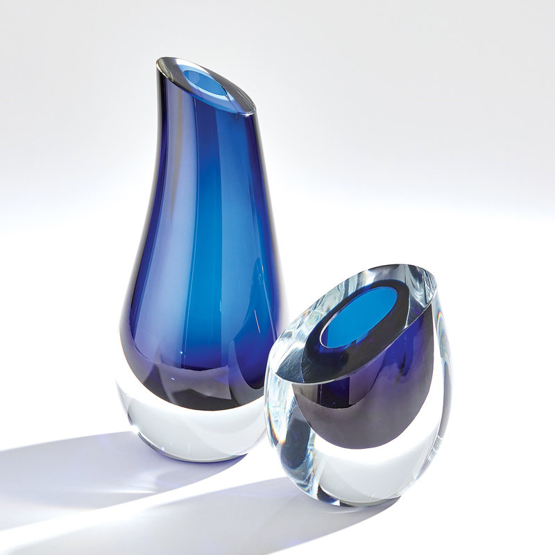 Glass Table Vase, Blue