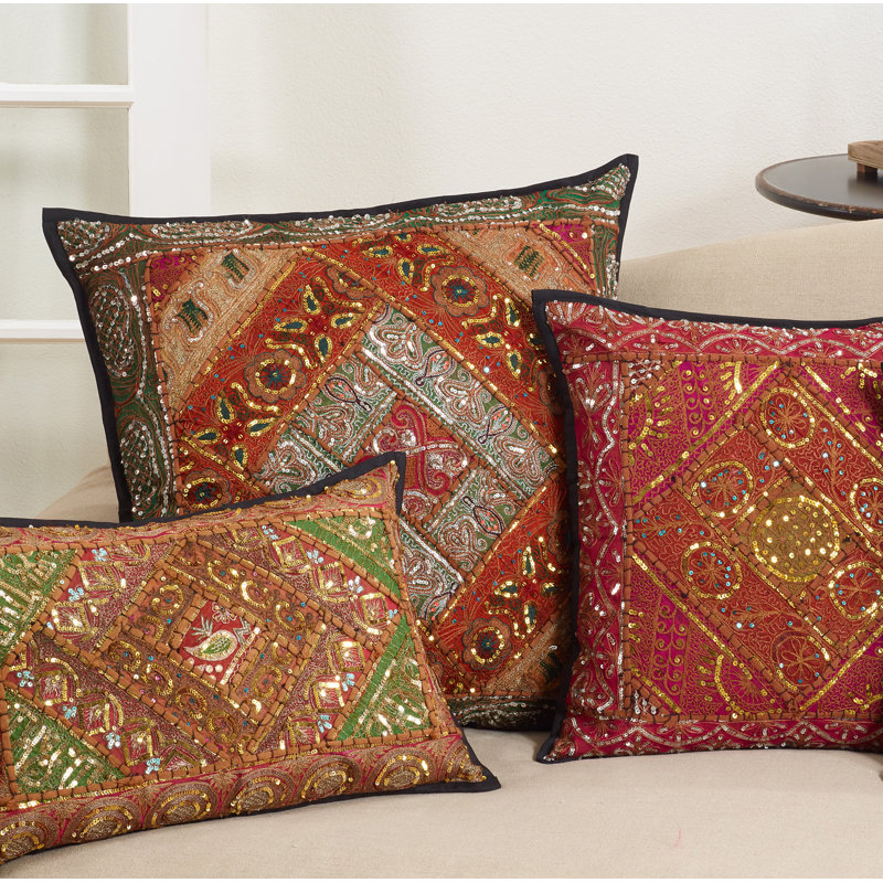 Coussin en coton fait à la main Sari Sitara