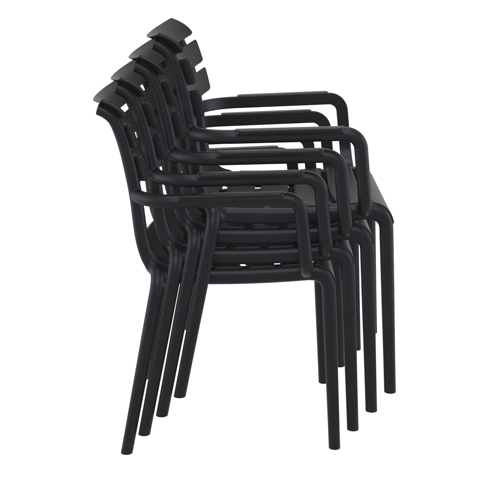 Aragons Stacking Patio Dining Armchair, Black