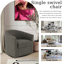 Upholstered Cotton Swivel Barrel Chair-729363277