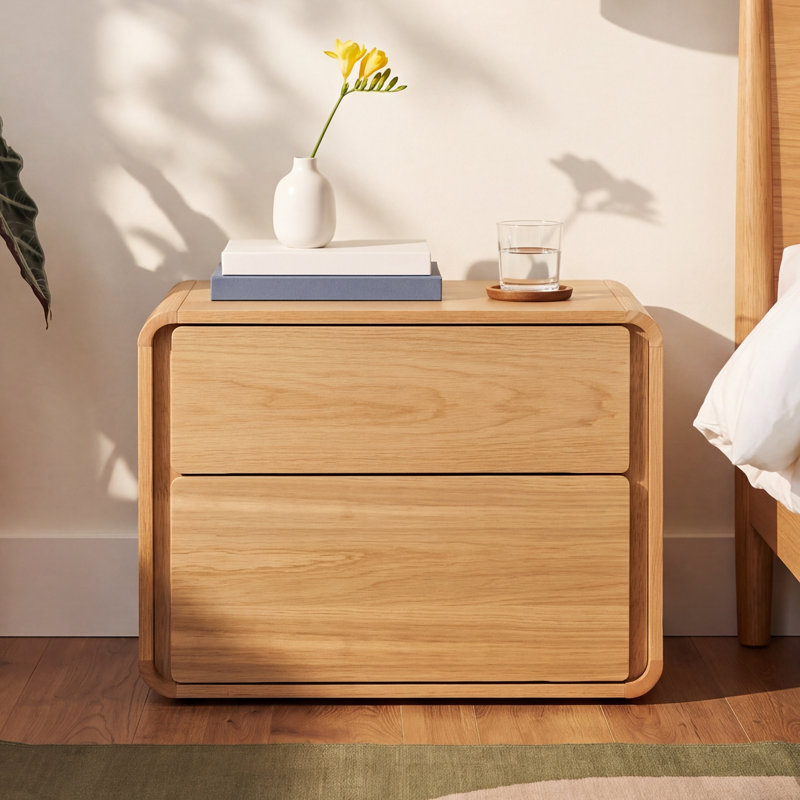 Berkeley 23.62 " W Solid Wood Nightstand, Oak