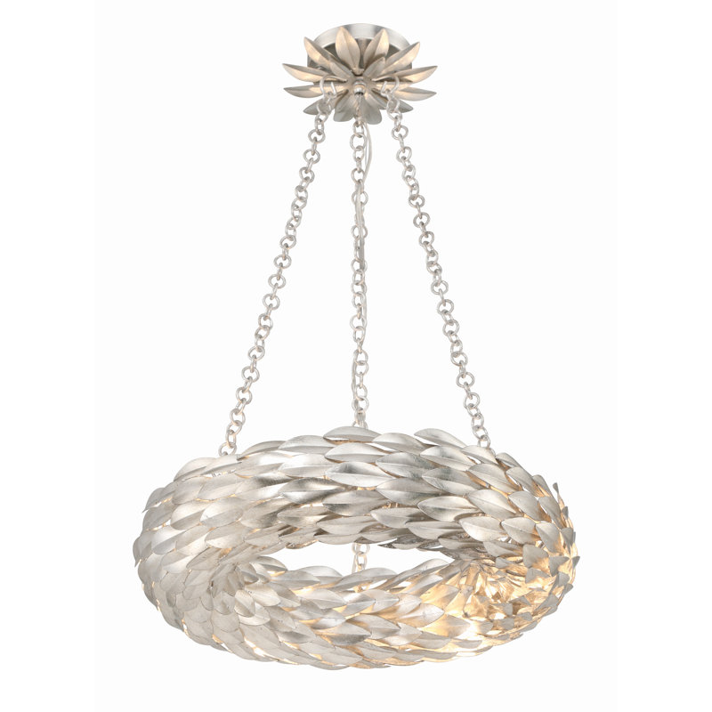 Lustre 6 lumières Conde, Argent antique
