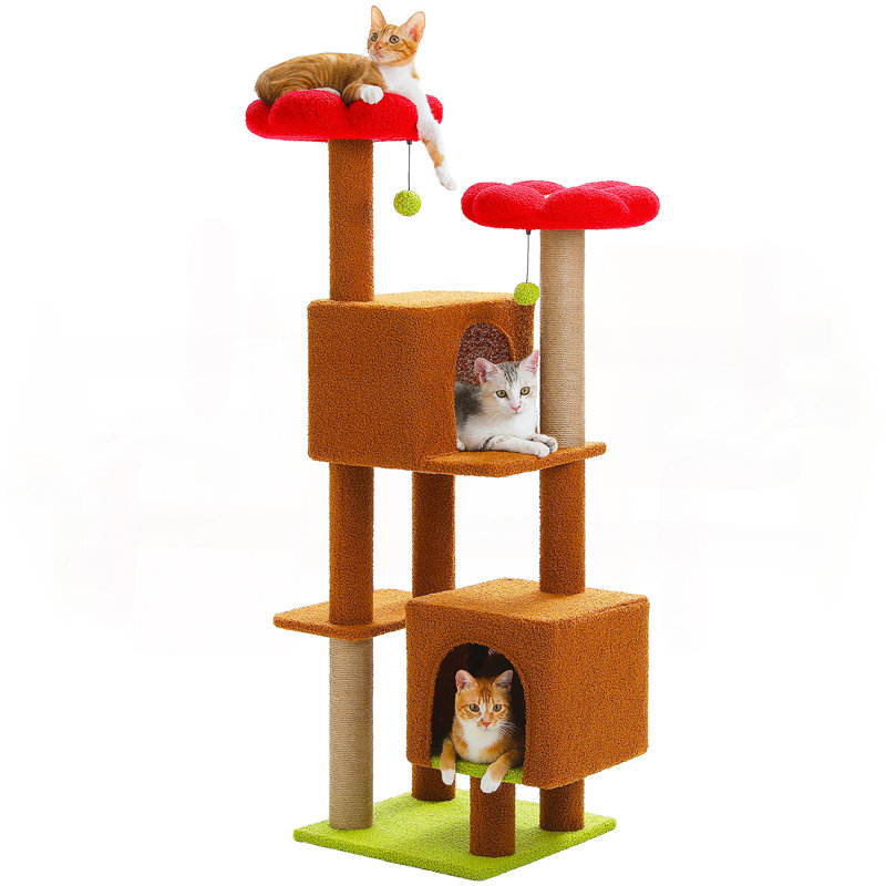 Arbre à chat Flower 52,4 "pour chats d'intérieur, Brun