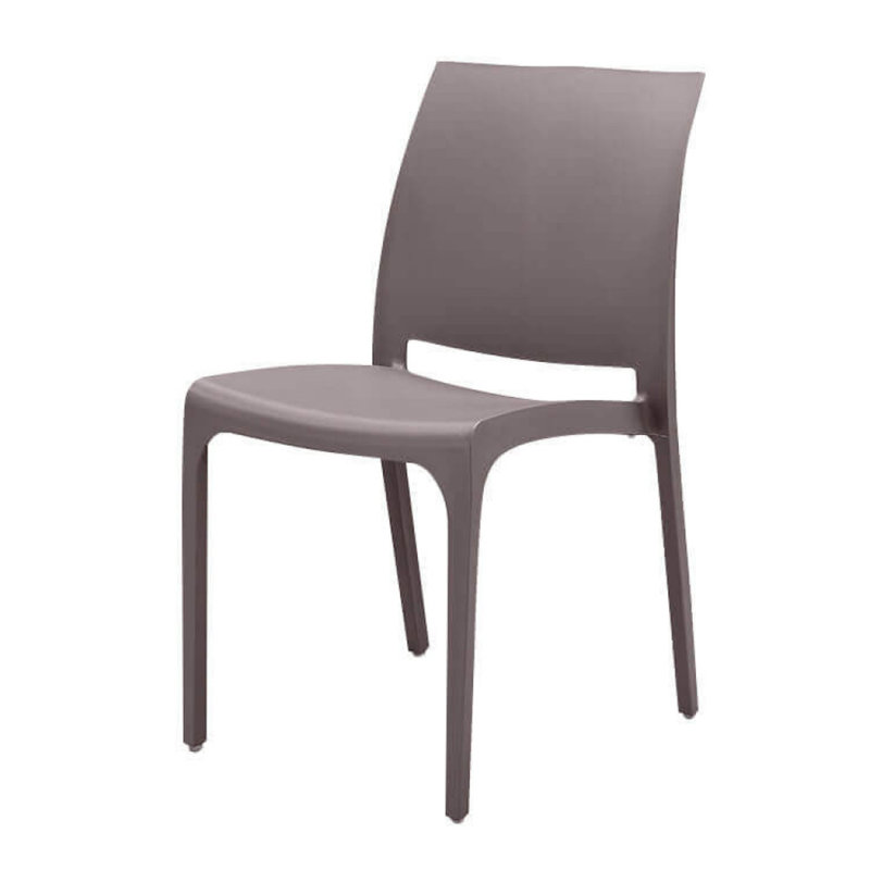 Amyree Patio Dining Side Chair, Taupe