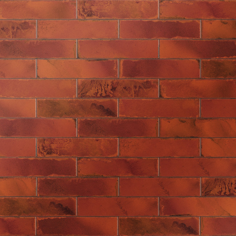 Luca 3" x 12" Ceramic Tile, Red
