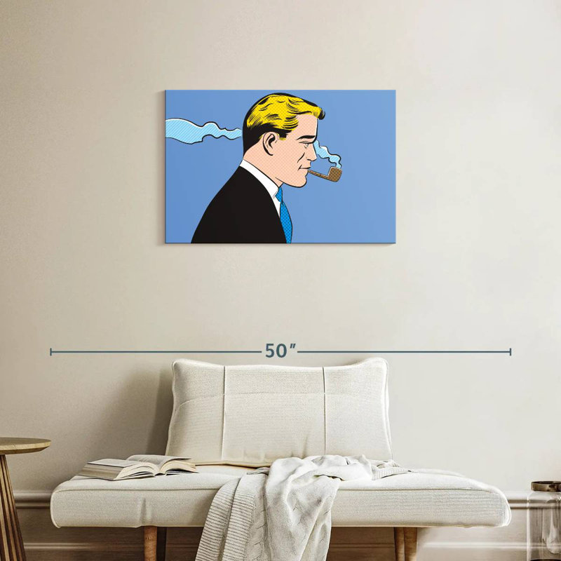 Leisha Man Smoking A Pipe, 20" H x 30" W