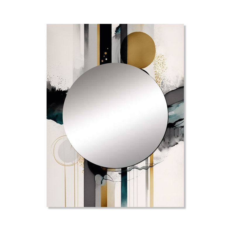 «Maber Abstract Transitional Modern Shapes III - Abstract Shapes Unique Wall Mirror», 40 po x 30 po