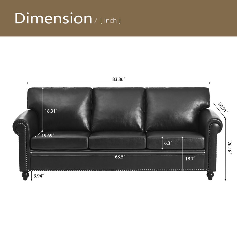 3 Seater Sofa, Black