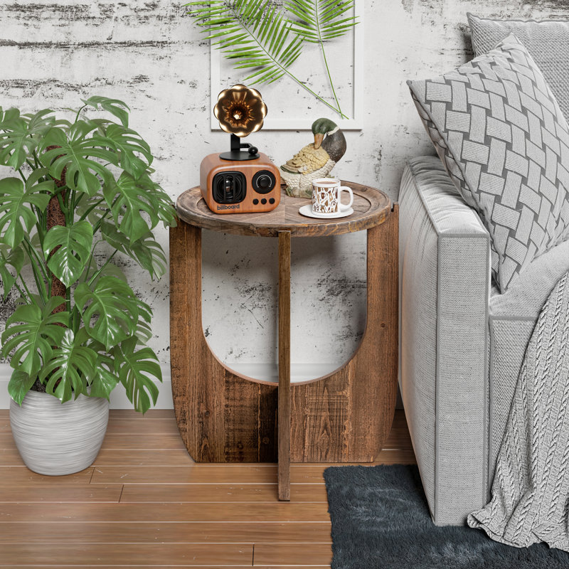 Keenesburg Rustic Farmhouse End Table, French Country Accent Side Table for Family, Dinning or Living Room