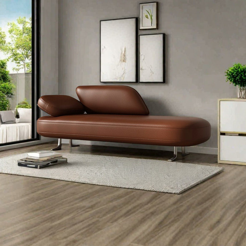 Fauteuil inclinable ergonomique à haute densité, Brun, Orienté à gauche (vu de face)