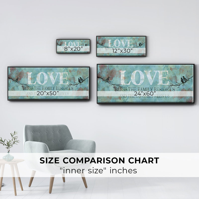 Love Between Us- Framed Canvas, 8" H x 20" W