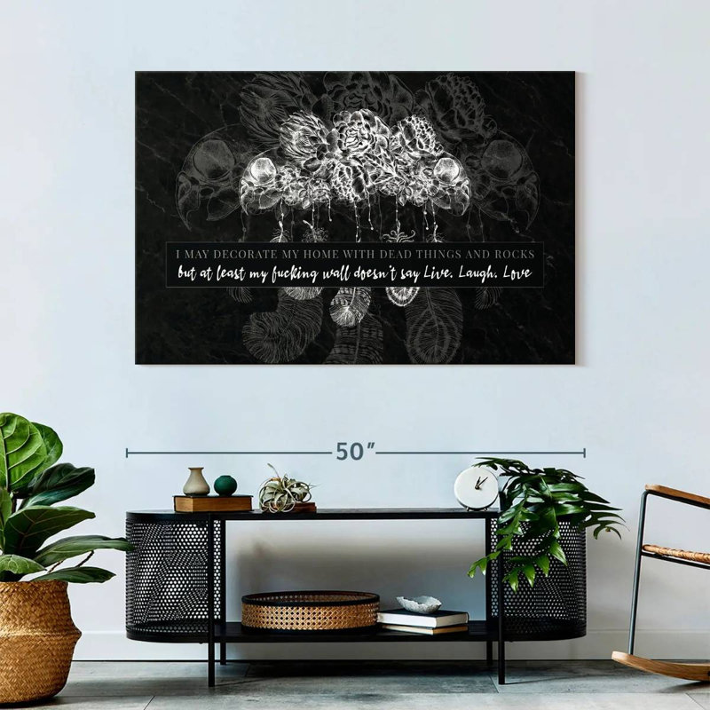 Citation gothique sur toile, H 32 po x l 48 po x P 1,25 po