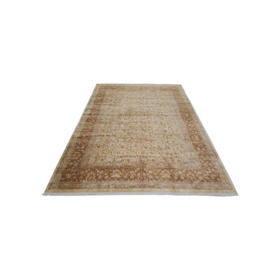 Classic Hand Knotted Ivory /Ivory 13x20 Oversize Rug