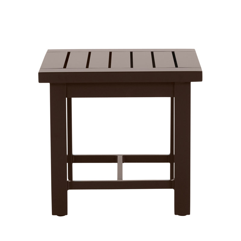 Club Aluminum Outdoor Side Table, Mahogany