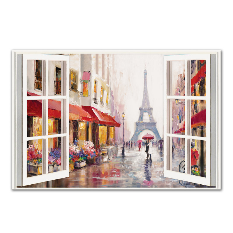 Art sur toile peint Paris, H 32 po x l 48 po x P 1,25 po