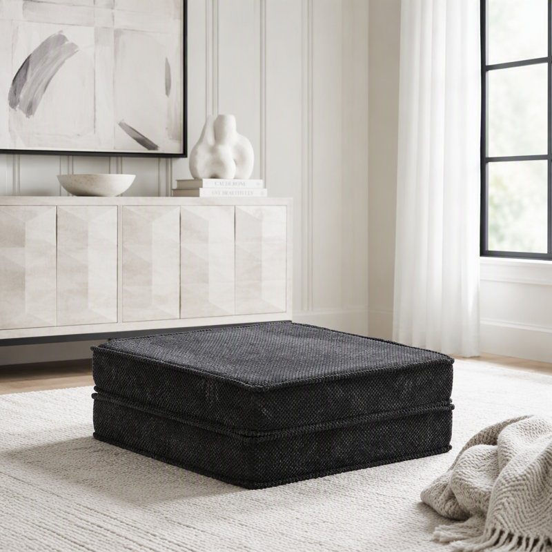 Repose-pieds modulaire convertible sans assemblage, gris foncé, 24.2 lbs, DARK GREY Fabric