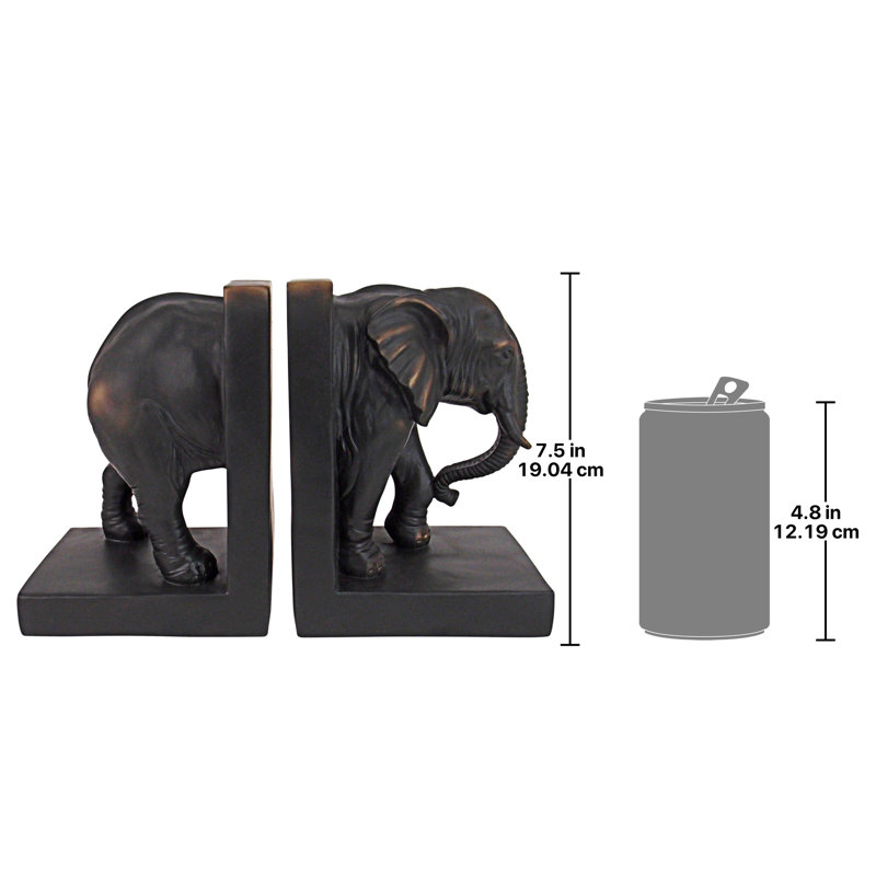 Serre-livres sculpturaux éléphant