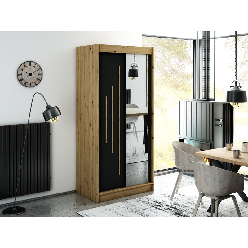 Limnia 2 Door Manufactured Wood Wardrobe, 200 H x 100 W x 62 D cm